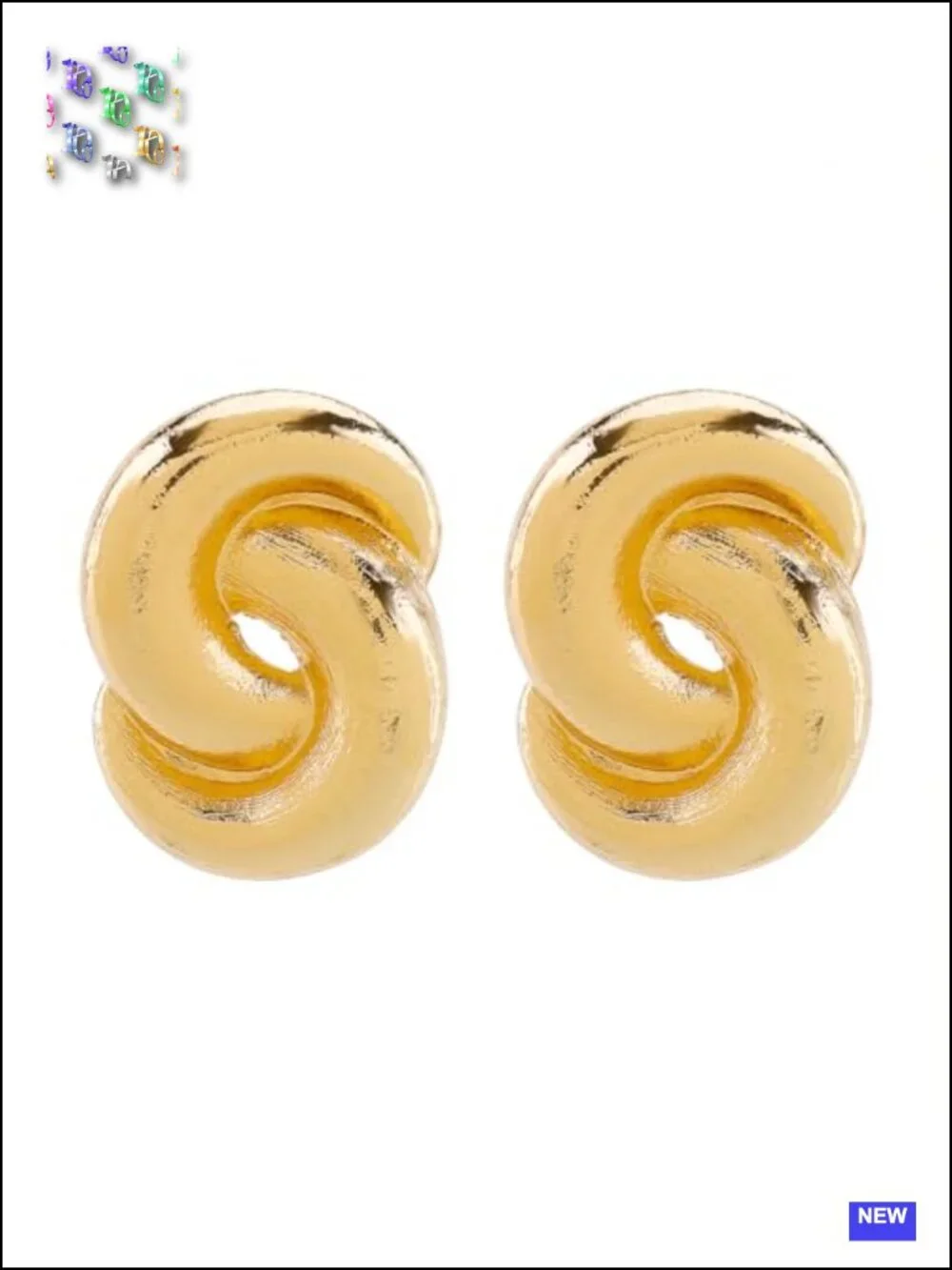 Chunky Gold Twisted Knot Dangle Earrings Large Spiral Geometric Statement